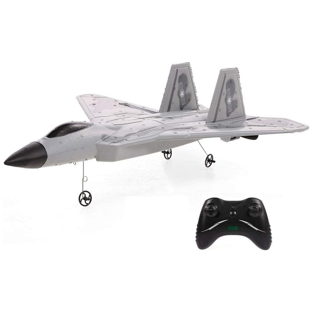 Avião de Controle Remoto F22, 2.4G Design 4CH, Idade Recomendada 14, GOOLSKY, Cinza