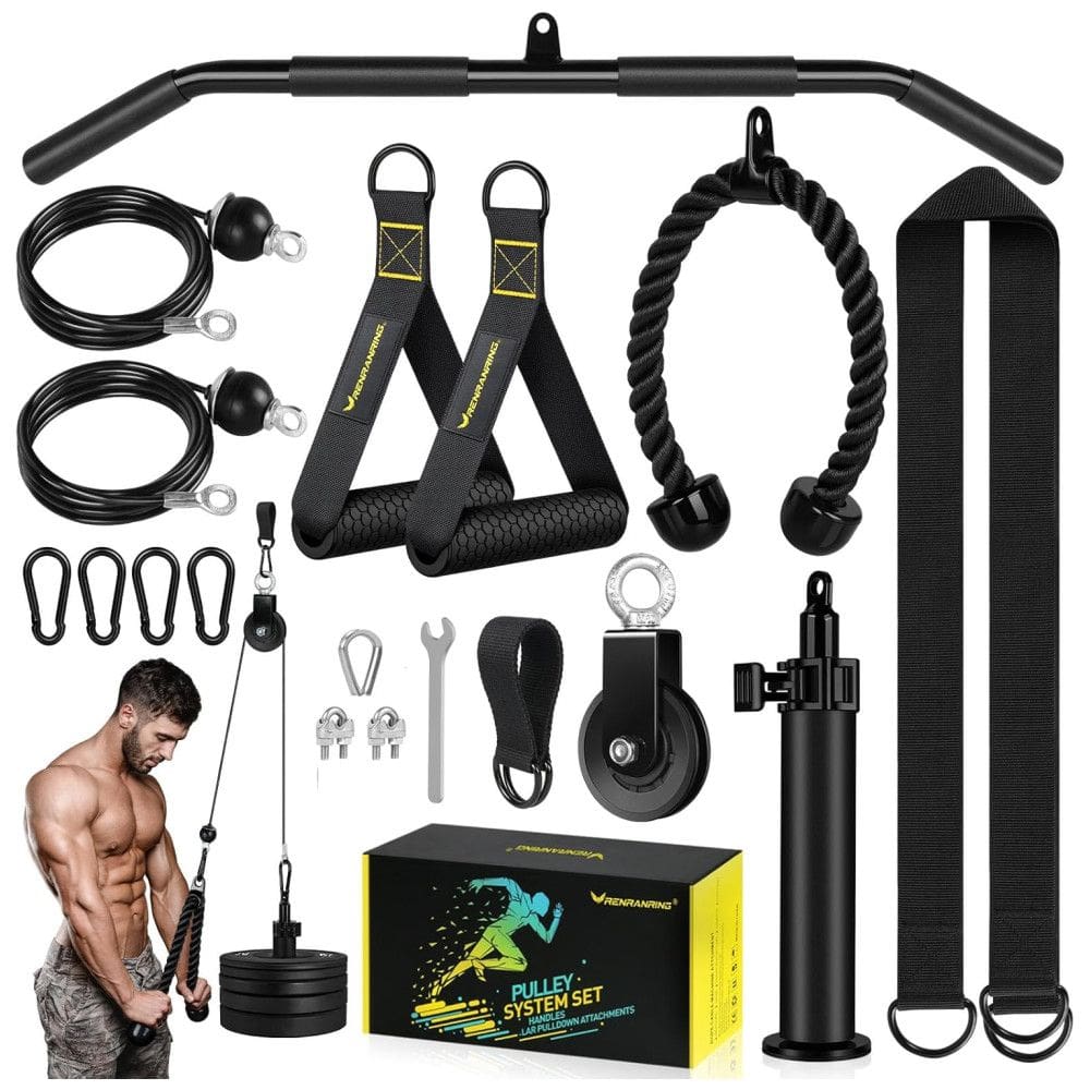 Kit de Acessórios Multifuncionais para Treino em Casa, 11 Peças, RENRANRING, Preto