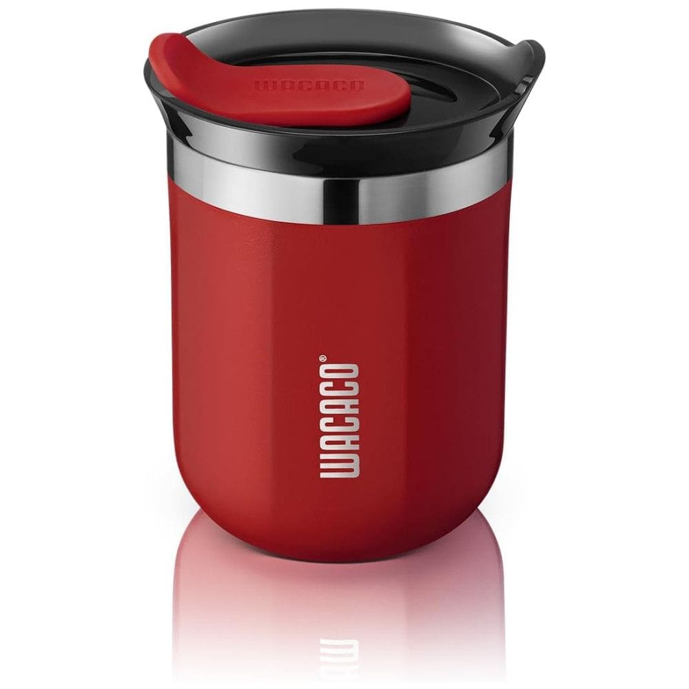 Copo para Café 180 mL Isolado a Vácuo Aço Inox Duplo com Tampa, WACACO Octaroma, Vermelho