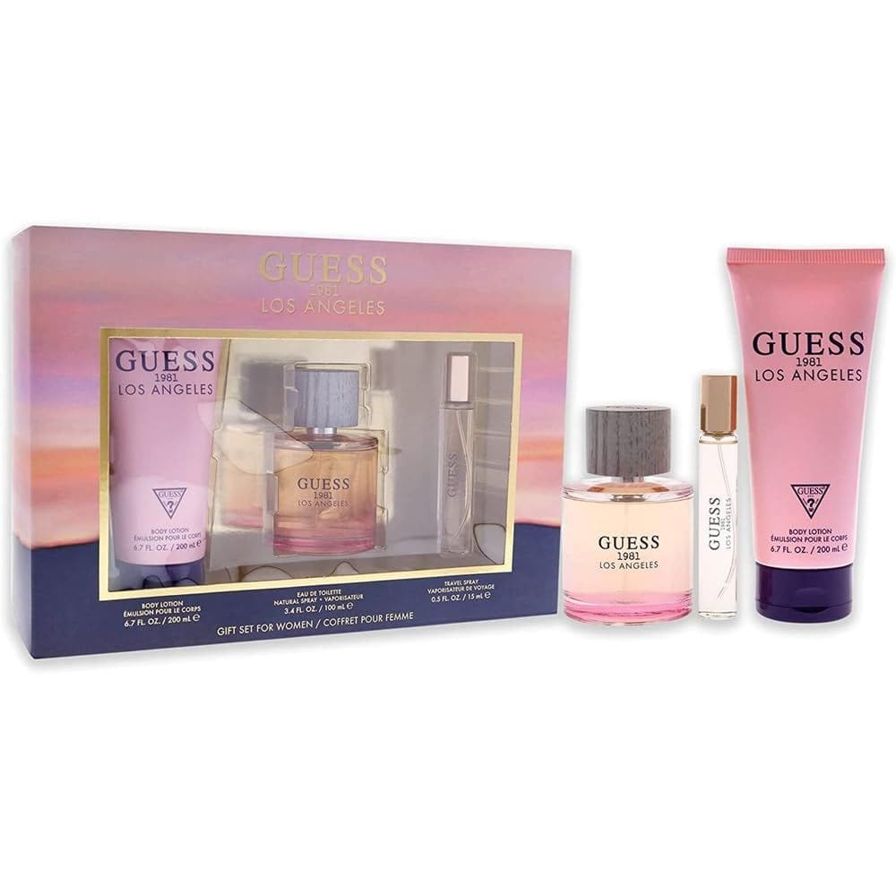 Conjunto de presente Perfume Guess 1981 Los Angeles para mulheres de 100 ml e 3 unidades