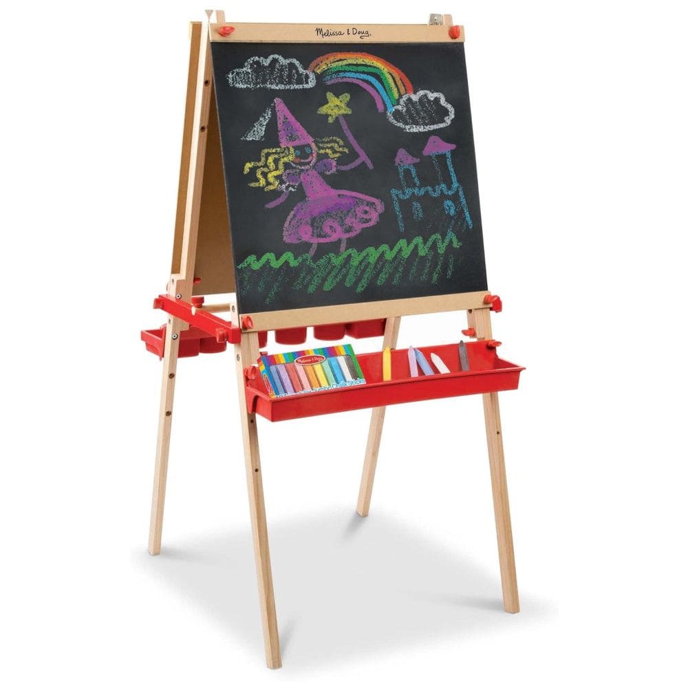 Lousa Infantil com Cavalete, Quadro Negro ou Magnético e Apagador para Crianças Acima de 3 Anos, Melissa & Doug