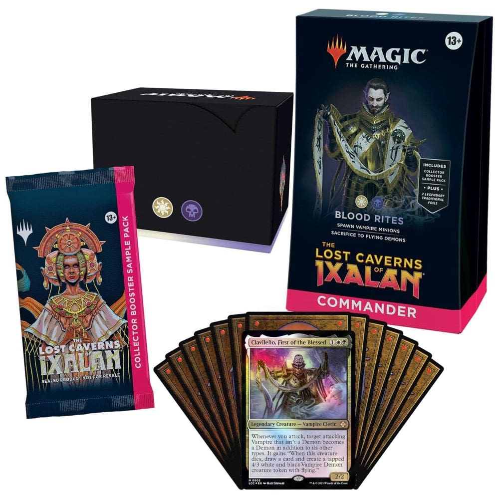 Magic The Gathering As Cavernas Perdidas de Ixalan Deck de Commander, Ritos de Sangue com 100 Cartas e Acessórios