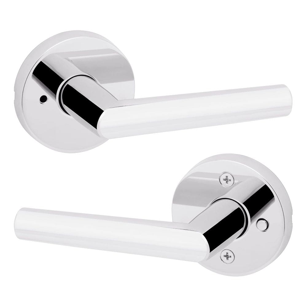 Maçaneta de porta Kwikset Milan Interior Privacy com fechadura cromada