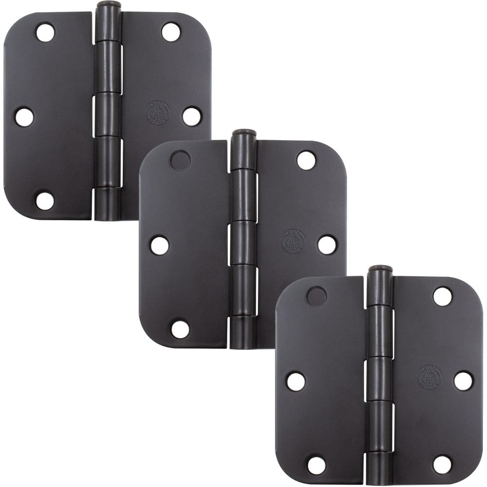 Dobradiças de porta Stone Harbor, 8,9 x 8,9 cm, bronze polido a óleo, pacote com 3