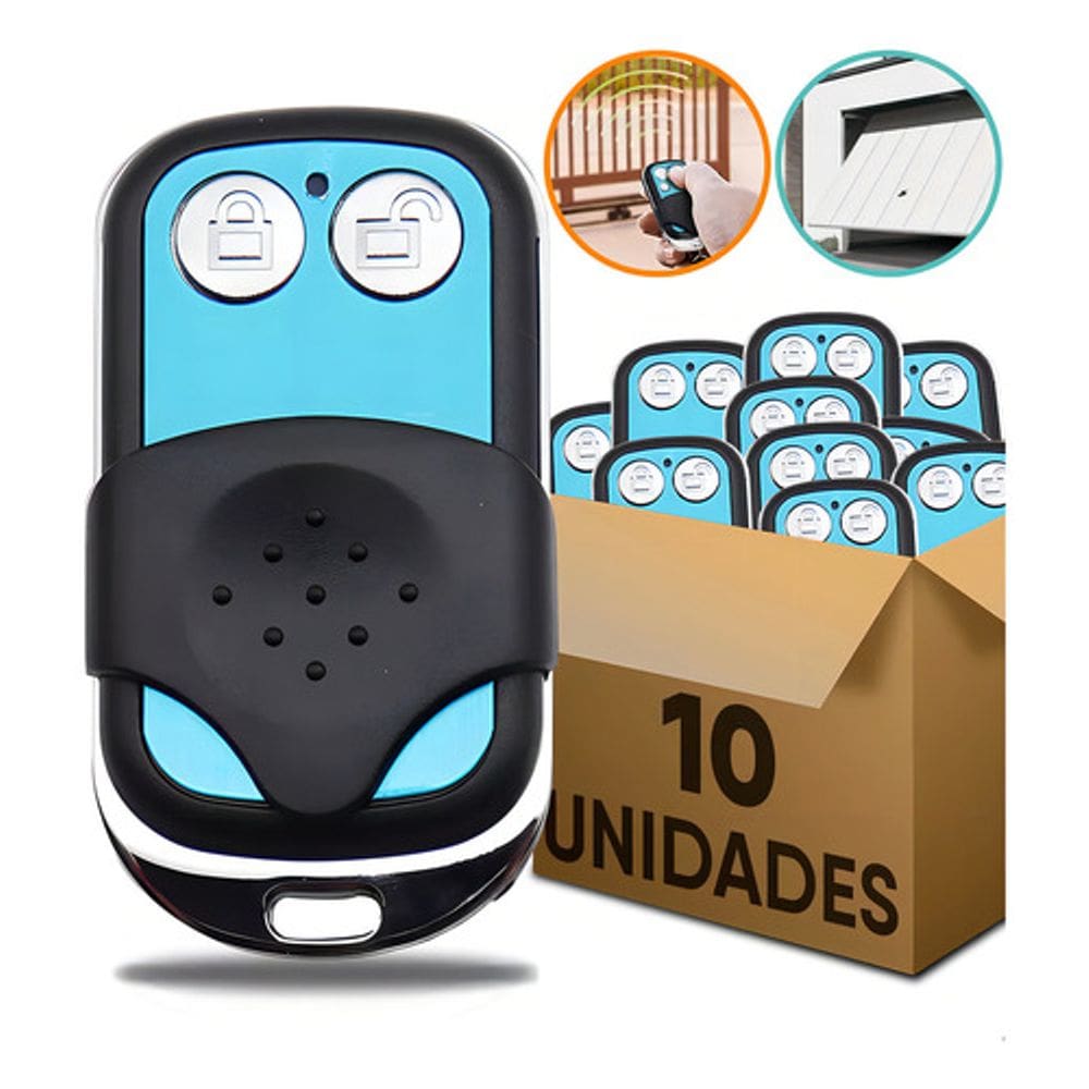 Kit com 10 Controle Remoto Clone Portão Alarme Copiador Escovado