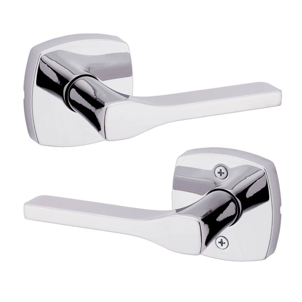 Maçaneta de porta Kwikset Tripoli Passage Lever em cromo polido