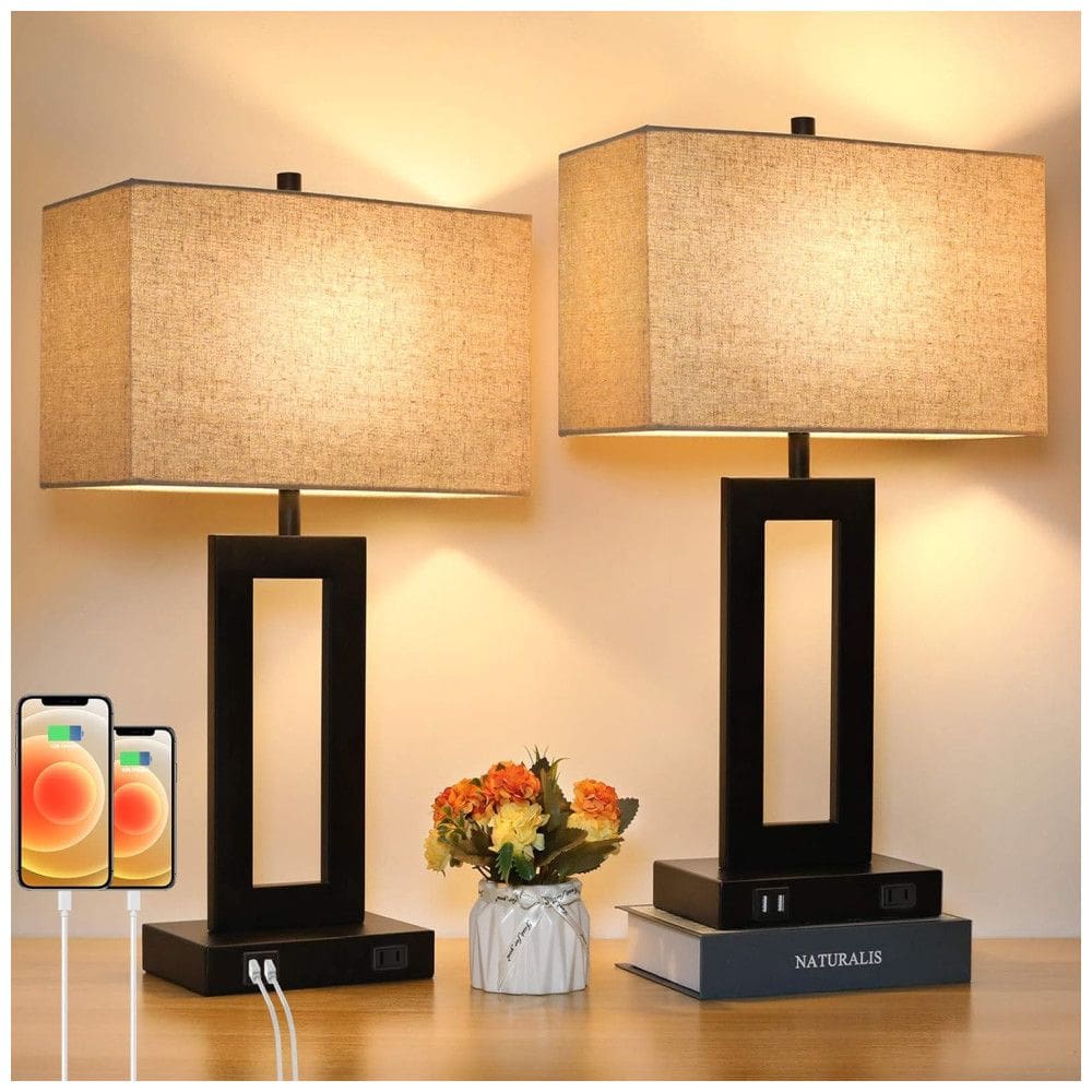 Luminária de Mesa Contemporânea Clássico em Metal, TOBUSA T0344 BK 27, Preto