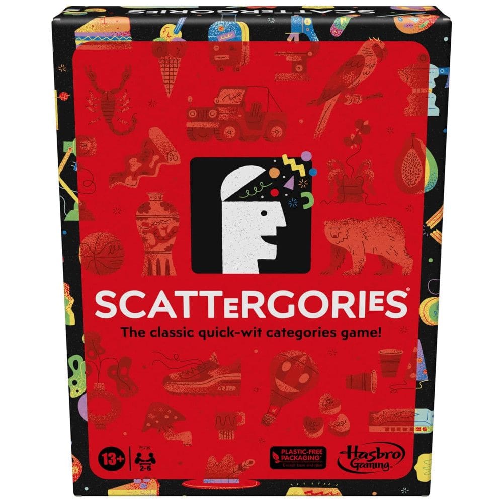 Jogo de Tabuleiro para Adultos Scattergories, Tente Enganar Outros Jogadores Inventando Respostas Únicas, para 4 Jogadores, Hasbro F6795