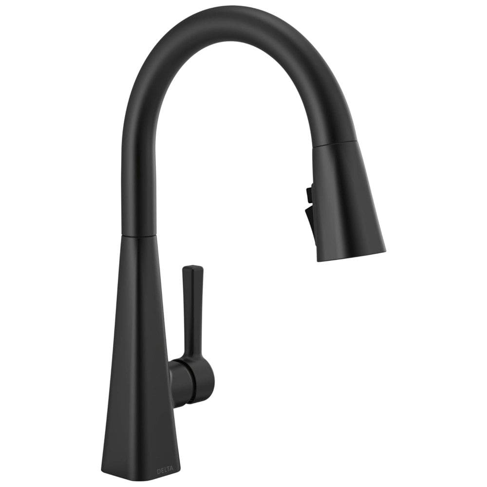 Torneira Cozinha com Pulverizador Pull Down de Ancoragem Magnética, Delta Lenta 19802Z-BL-DST, Preto Fosco