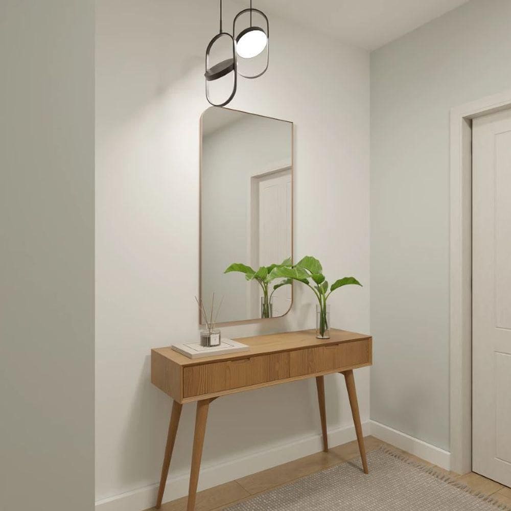 Espelho Orgânico Moldura Couro 110x50cm 150x60cm 170x70cm Corpo Inteiro Quarto Sala 150cm x 60cm