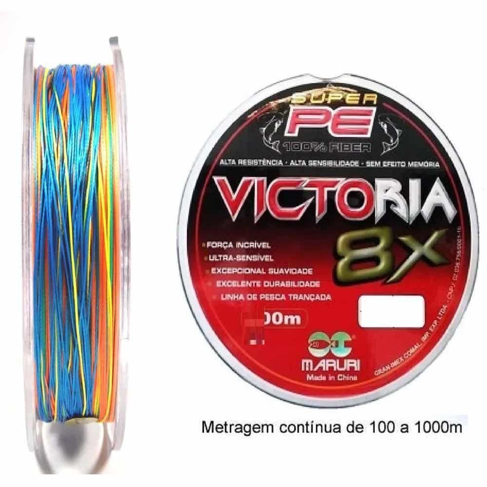 Linha De Pesca Multifilamento 8 Fios 100m Colorida Tamanho 0,50mm