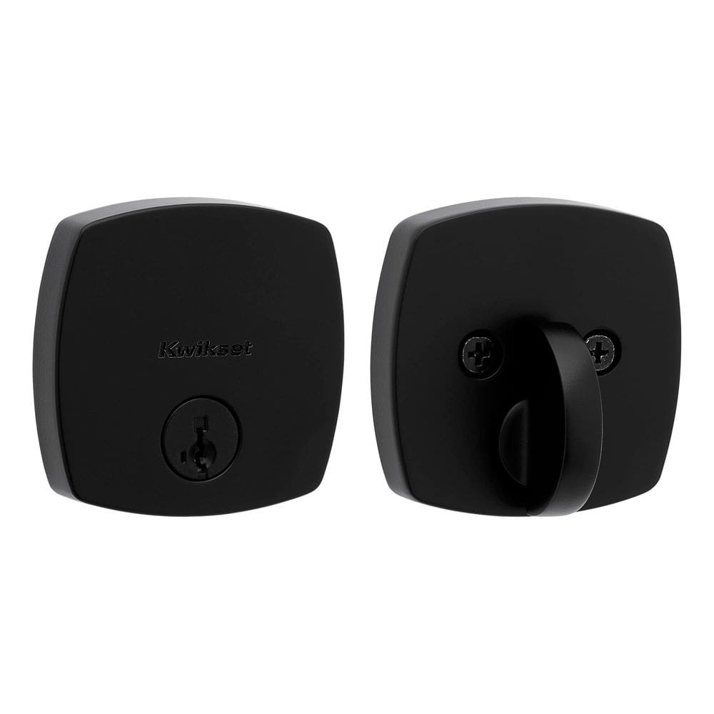 Deadbolt Lock Kwikset Midtown Matte Black Resistente a picaretas