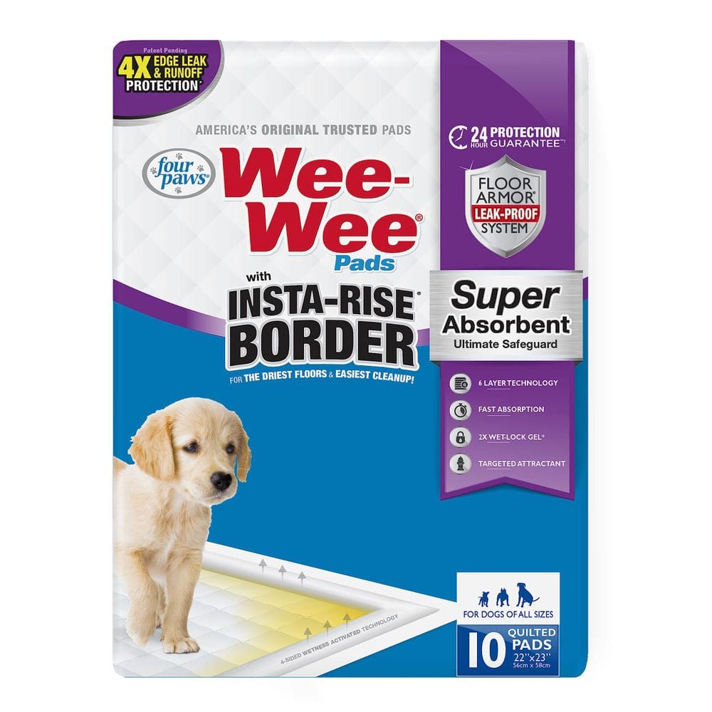 Almofadas de xixi para cães Four Paws Wee-Wee 56x58cm, superabsorventes, 10 quilates