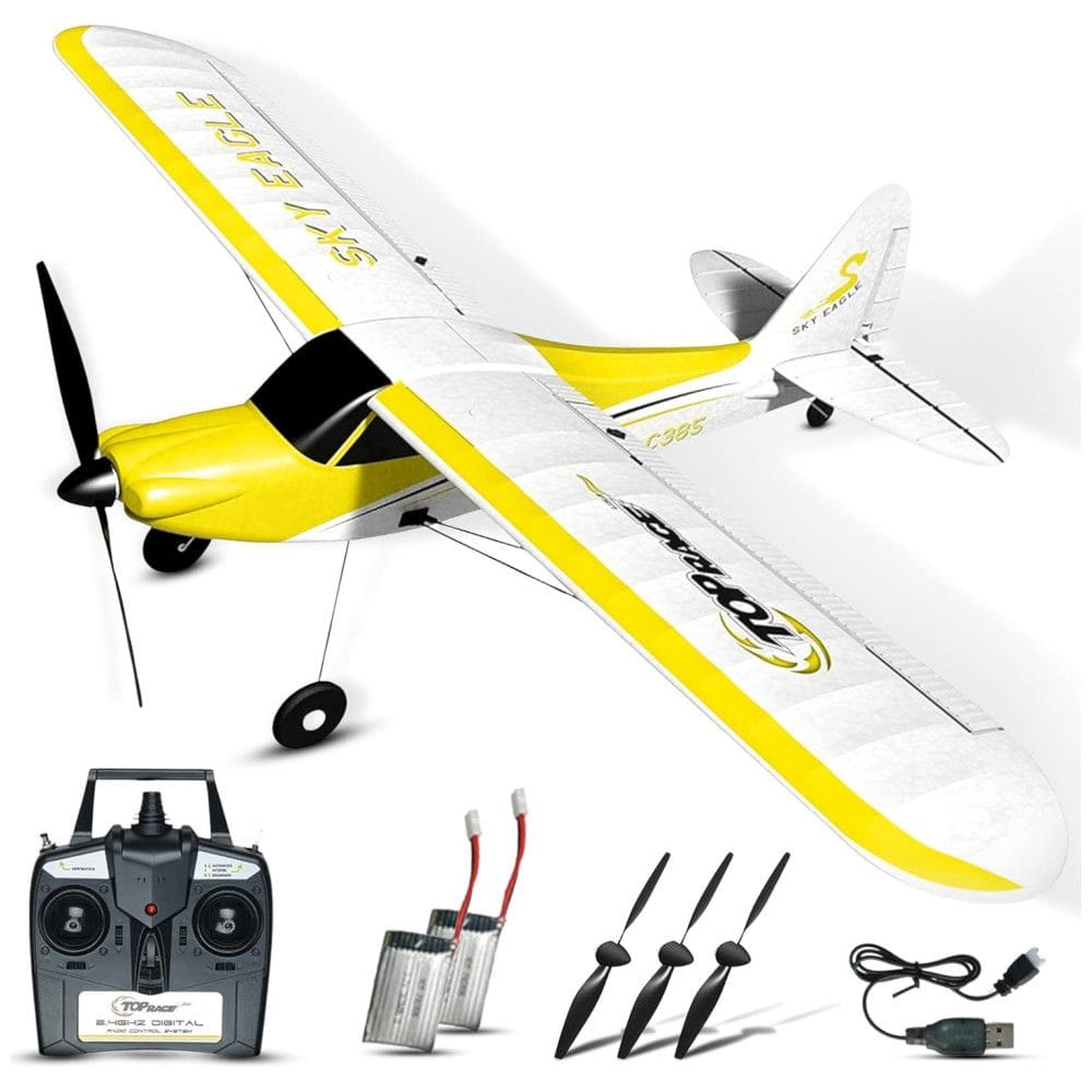 Top Race TR C385 Avião de Controle Remoto para Adultos com 3 Hélices, Idade Recomendada 14