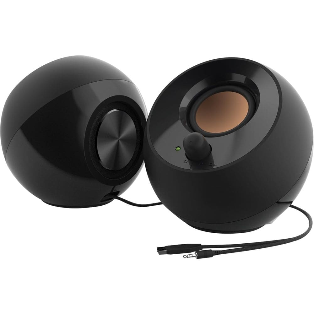Alto-falantes de mesa Creative Pebble 2.0 alimentados por USB pretos