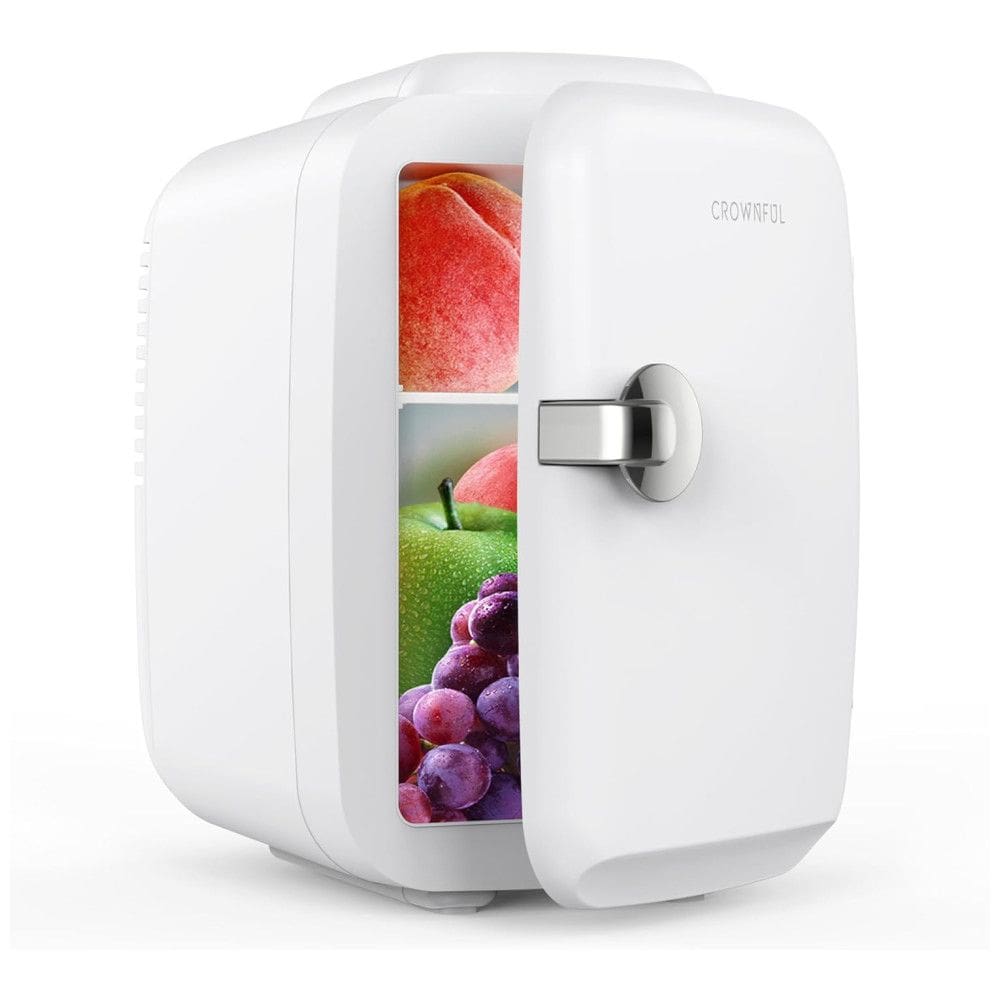 Mini Geladeira para Skincare 4 Litros Portátil, 110V, 12V, CROWNFUL, Branca