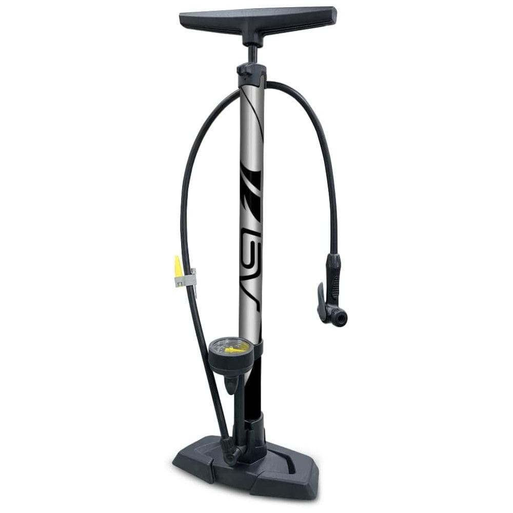 Bomba de Piso Ergonômica para Bicicleta com Medidor e Válvula Inteligente 160 PSI, BV, Preto