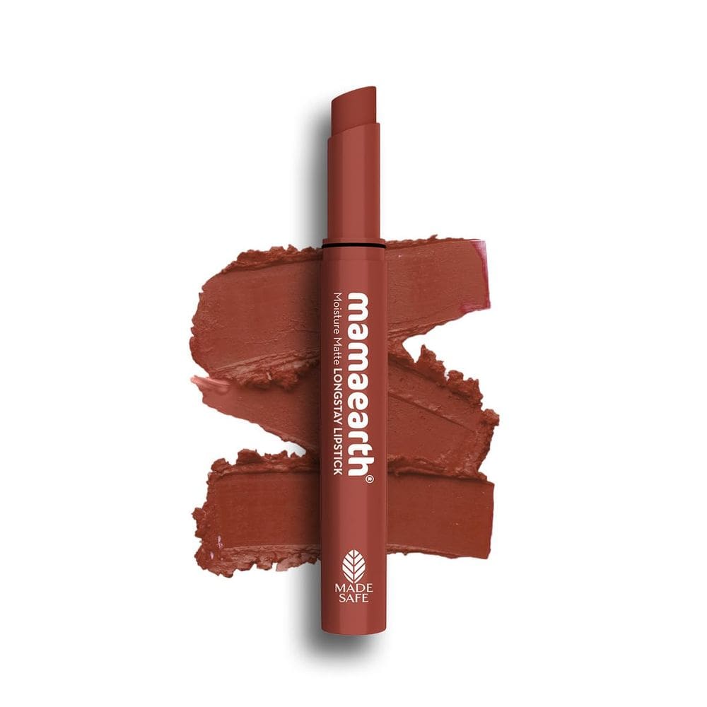 Batom MAMAEARTH Moisture Matte Peach Nude 2g com vitamina E