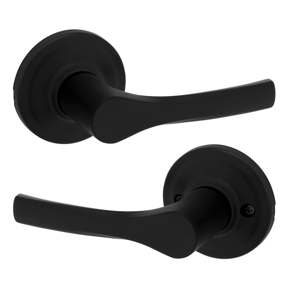 Maçaneta de porta Kwikset Henley Interior Passage Lever preta