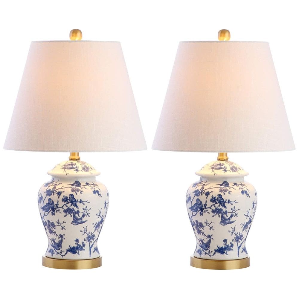 Abajur Luminária de Mesa, Estilo Clássico com 55 cm de Altura para Quarto, Sala de Estar e Escritório, 2 Un, 110V 40W, JONATHAN Y