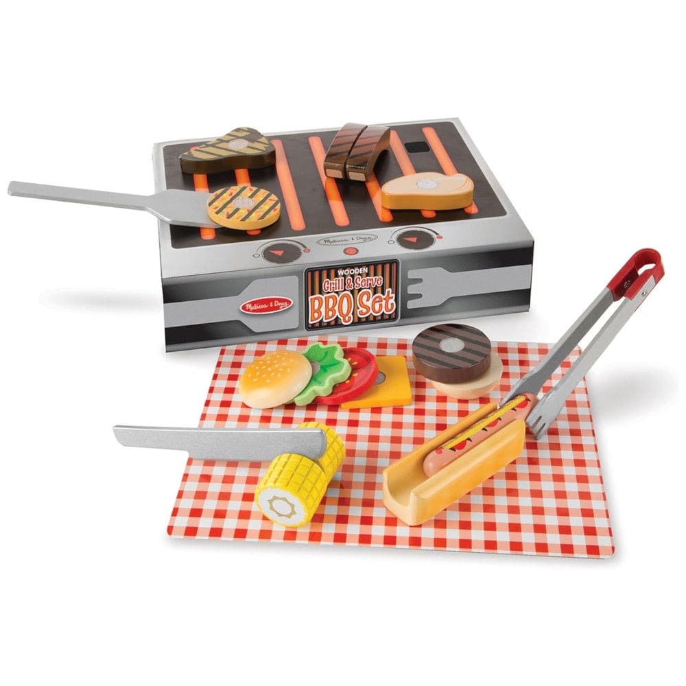 Kit de Churrasco Infantil de Madeira com 20 Peças para Crianças Acima de 3 Anos, Melissa & Doug
