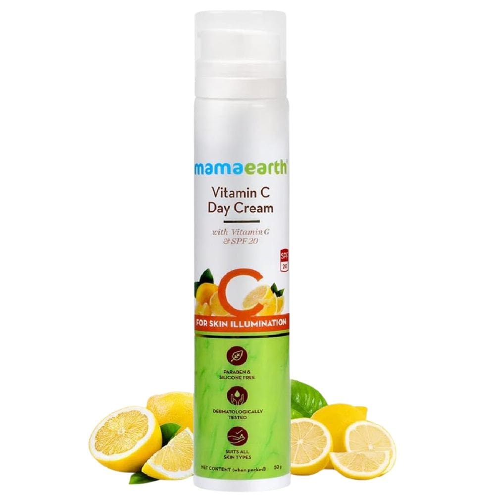 Creme de Dia Mamaearth Vitamina C SPF 20 50g Combate o Envelhecimento