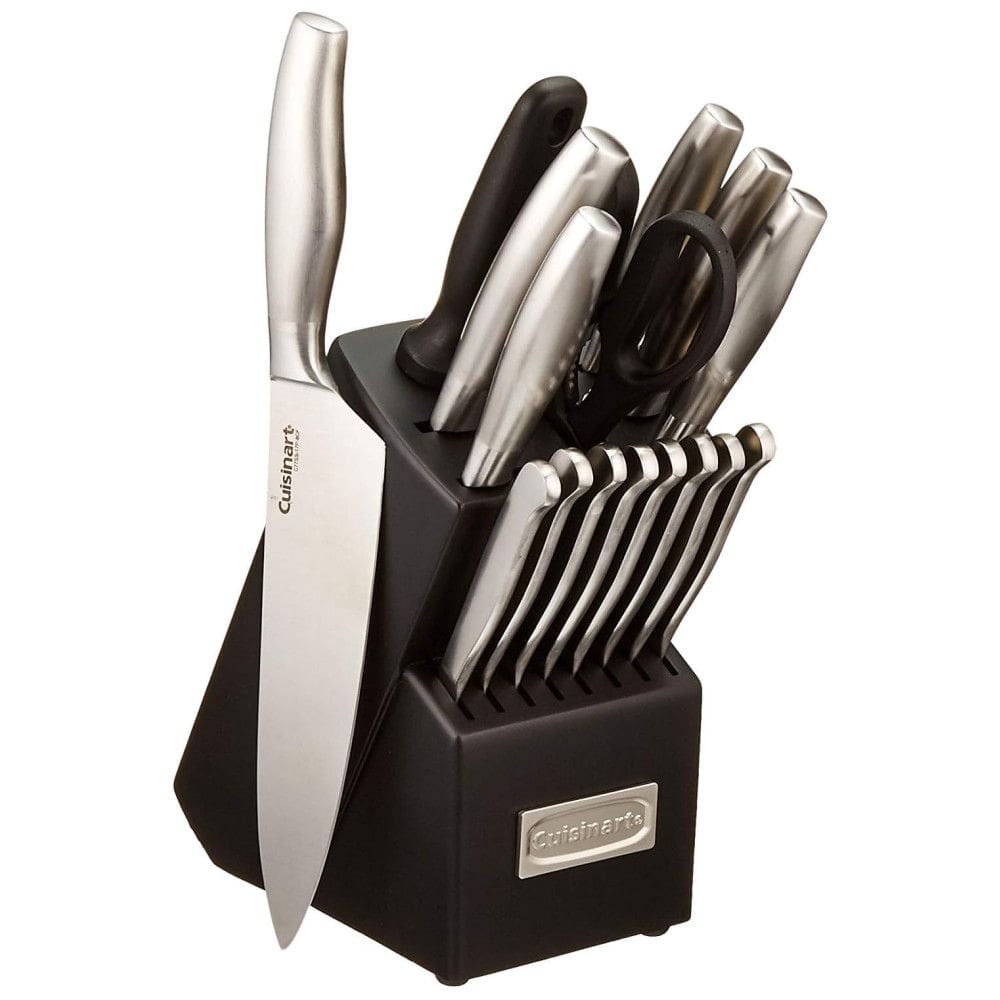 Conjunto de Facas com Afiador Embutido e Bloco de Bancada 17 Peças, CUISINART C77SS 17P, Prateado