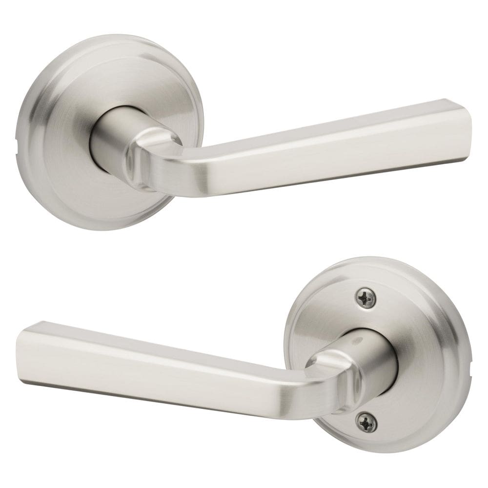 Alavanca de porta Kwikset Trafford Satin Nickel sem travamento