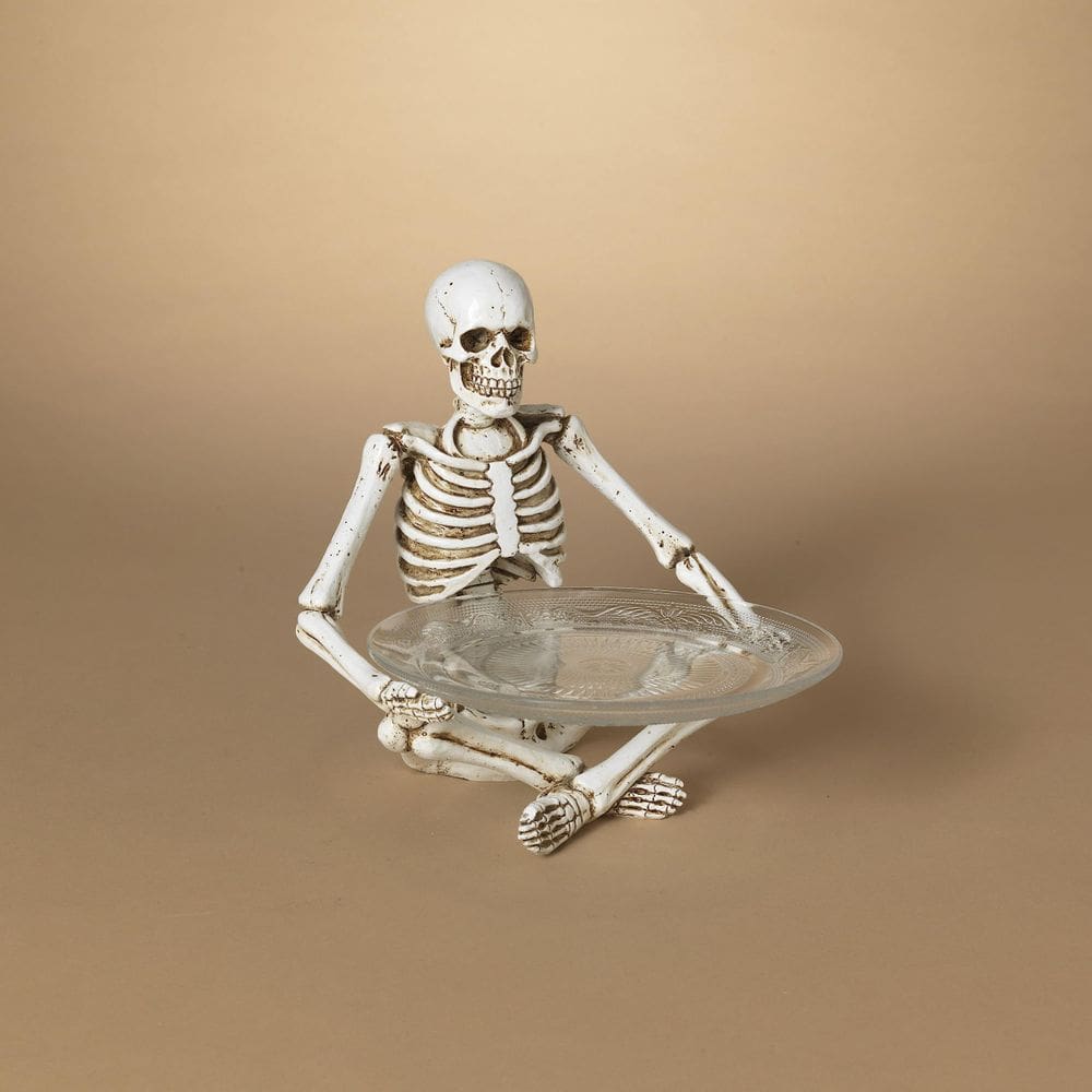 Estatueta de esqueleto Gerson International, placa transparente de 27 cm