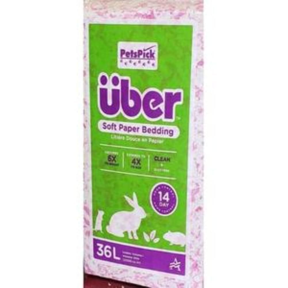 Tapete de cama para animais de estimação PETSPICK Uber Soft Paper Bedding rosa branco 36L