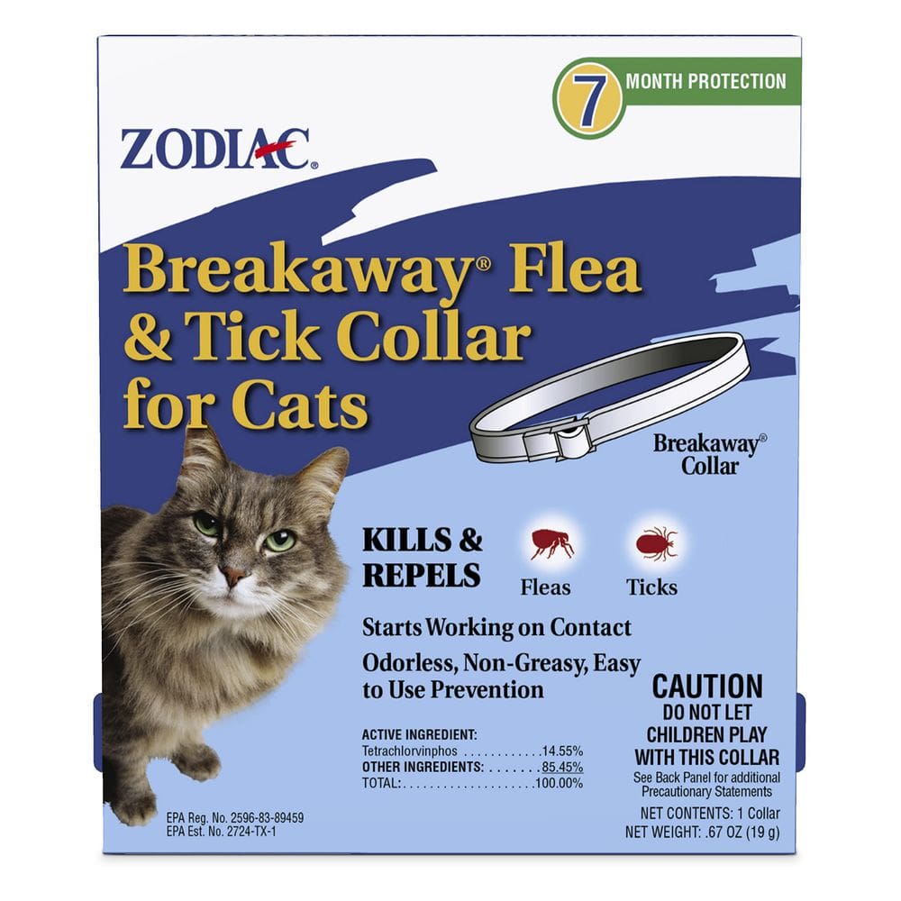 Coleira de pulgas e carrapatos Zodiac Breakaway para gatos 33cm