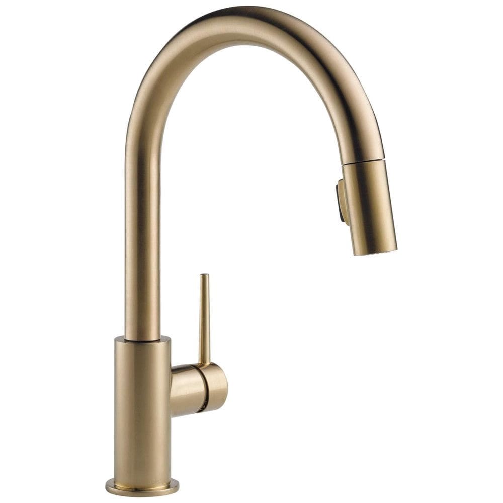 Torneira Cozinha com Tecnologia Touch e Pulverizador Pull Down de Ancoragem Magnética, Delta 9159-CZ-DST, Champagne Bronze
