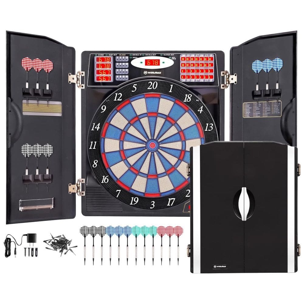 Jogo de Dardos Eletrônico com 12 Dardos, 38 Modos de Jogo e 211 Opções de Pontuação, para até 16 Jogadores, WIN.MAX WMG92398