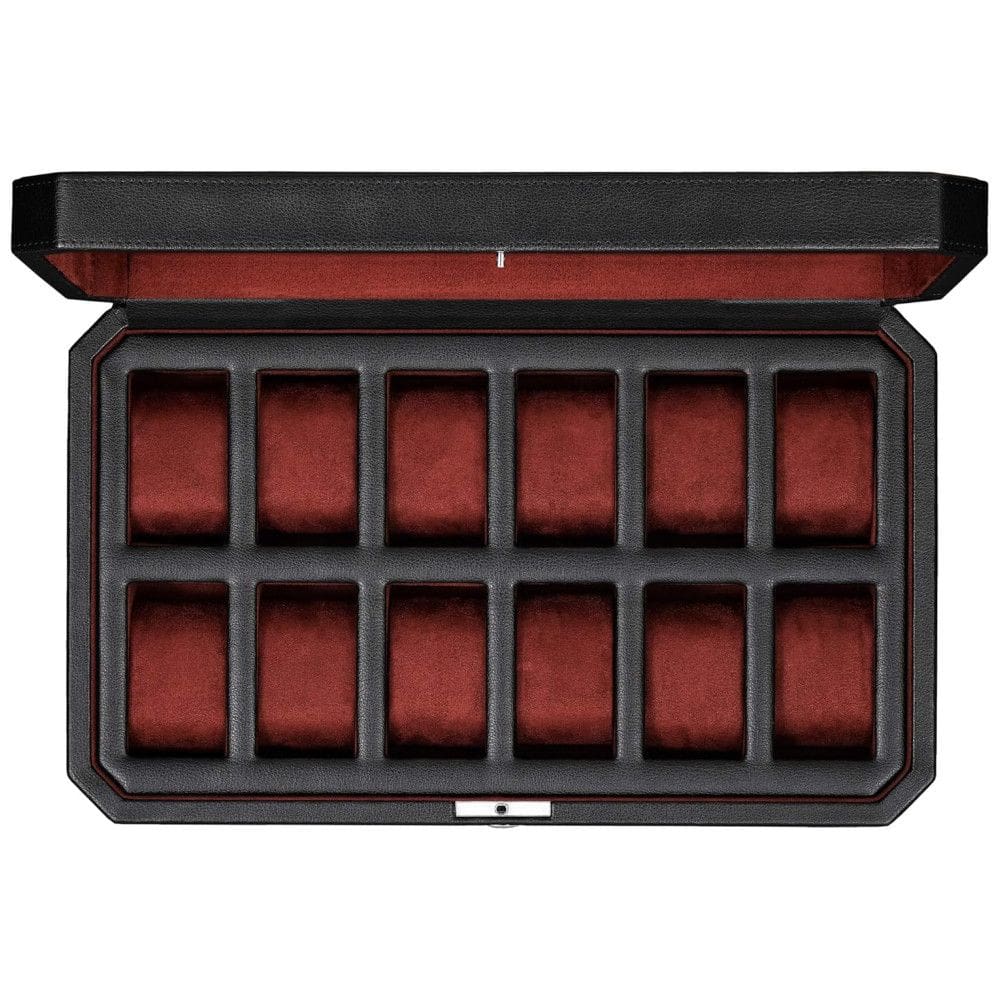 Caixa, Estojo para Relógios Protege e zena, 12 Lugares, ROTHWELL, Preto