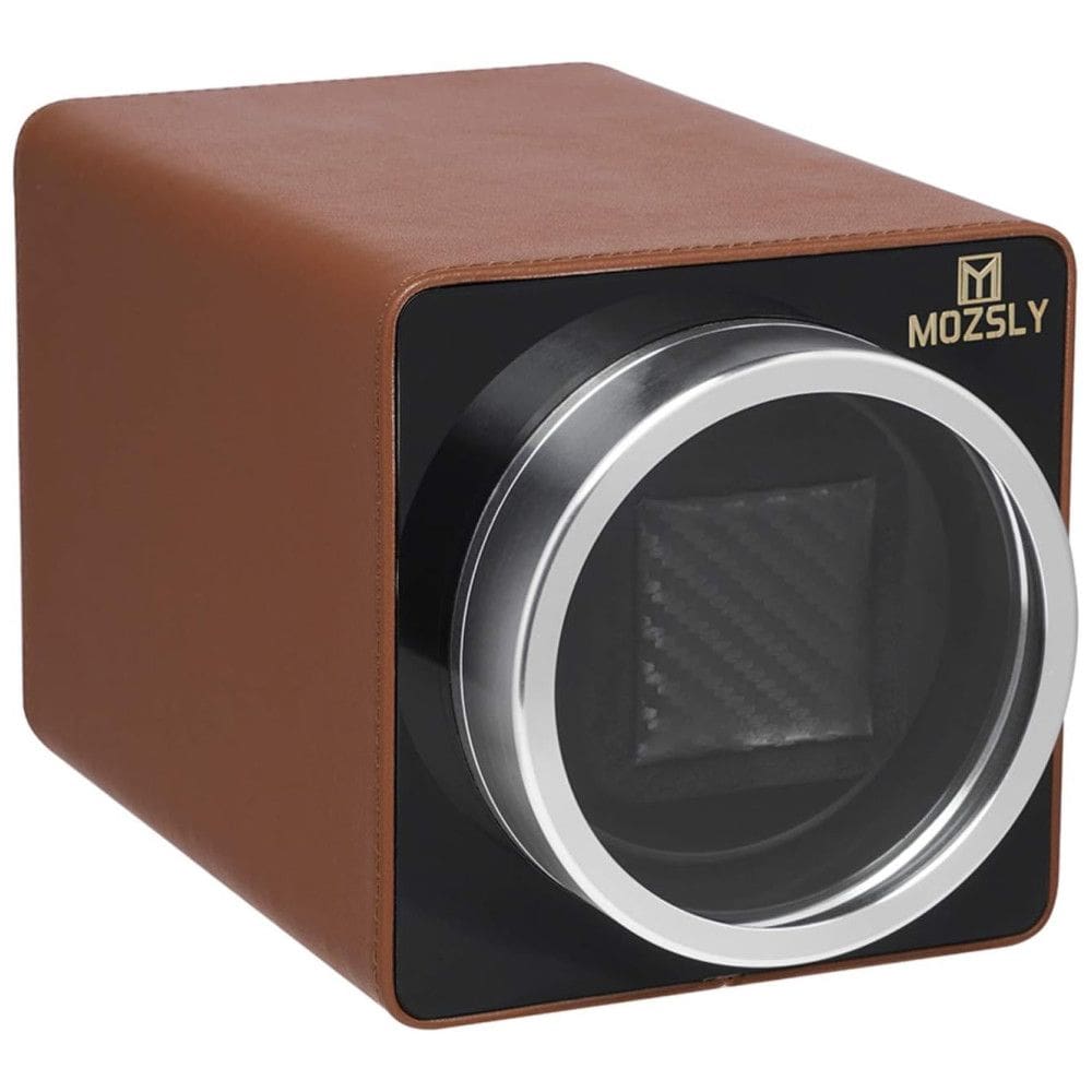 Caixa, Estojo Rotativo tomático para Relógios, 1 Lugar, MOZSLY AU dan 001 BN, Marrom