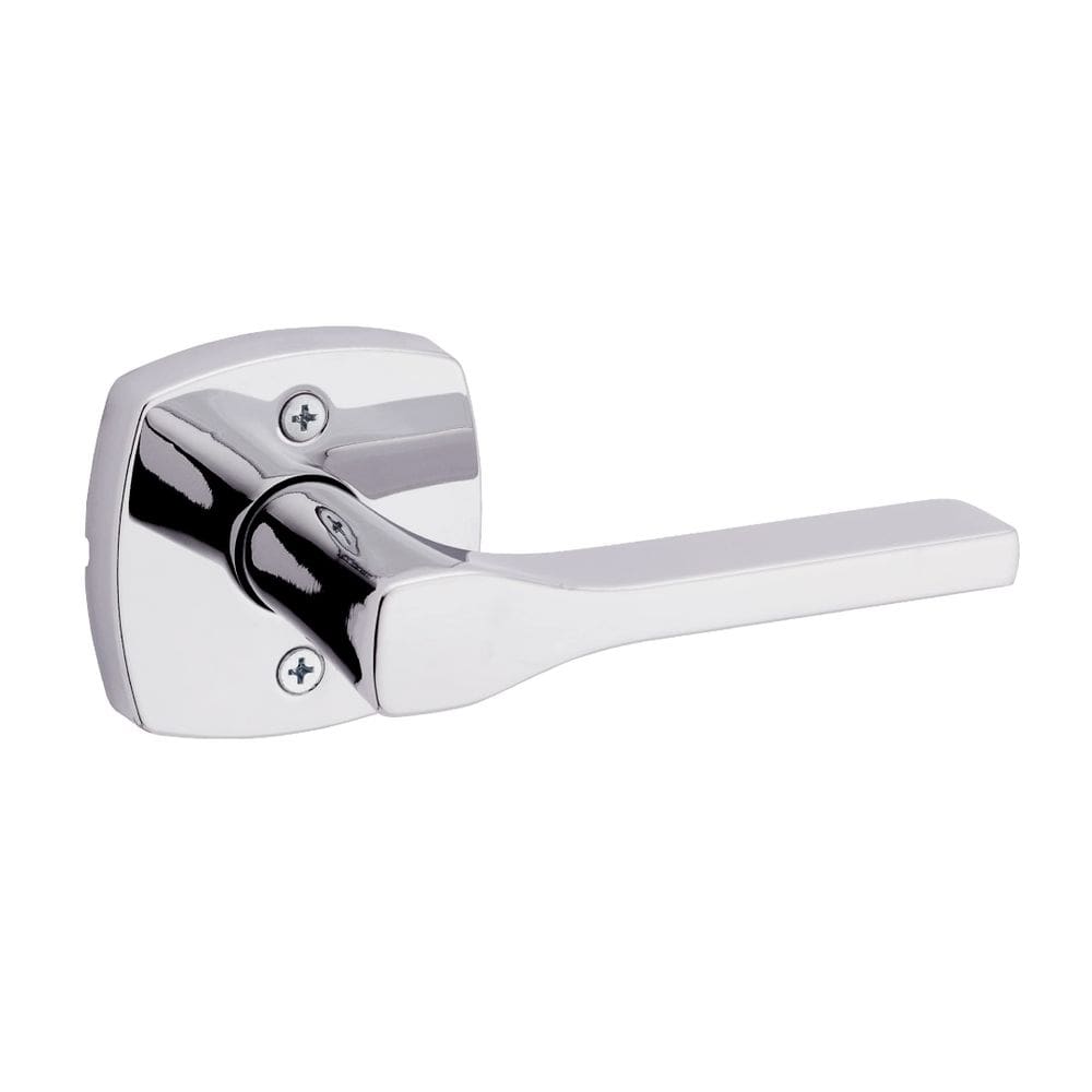 Maçaneta de porta fictícia Kwikset Tripoli cromada polida reversível