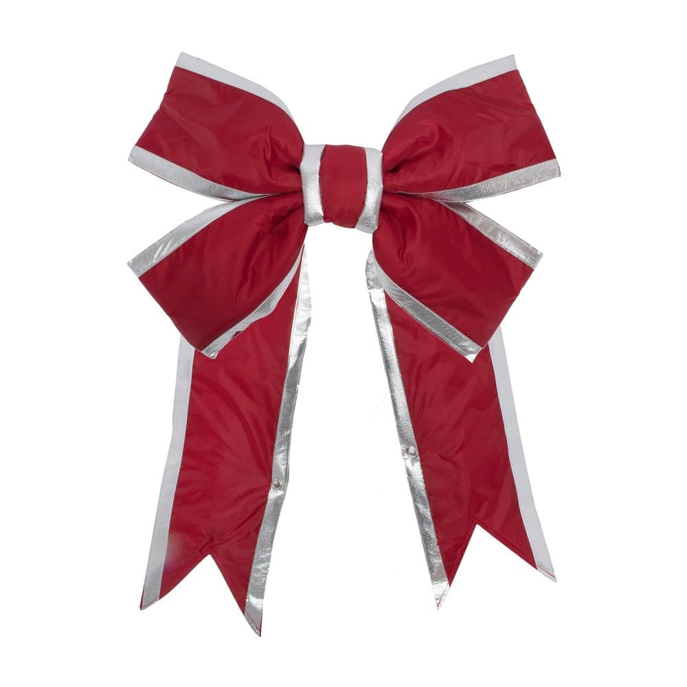 Laço de Natal Vickerman 46 cm vermelho prateado nylon ao ar livre