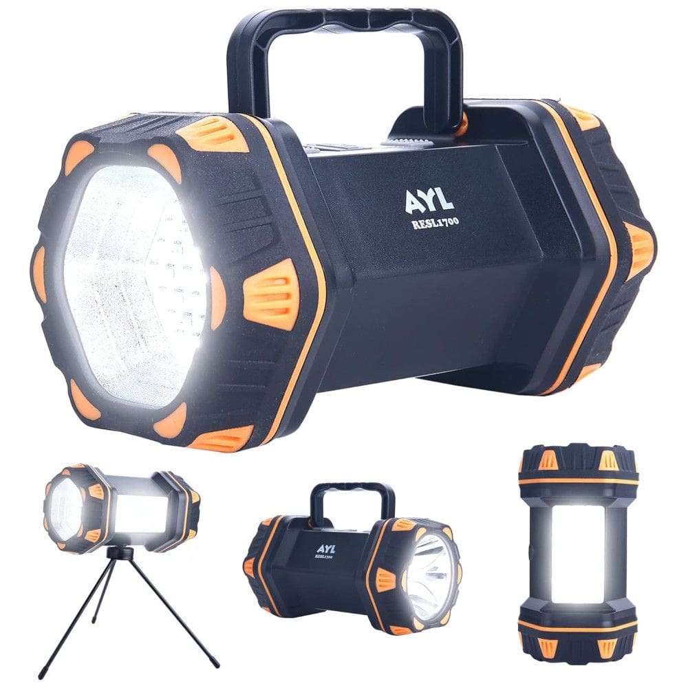 Lanterna LED Recarregável 1450 Lúmens com 8 Modos de Luz e Impermeável IPX6, AYL 8115, Preto