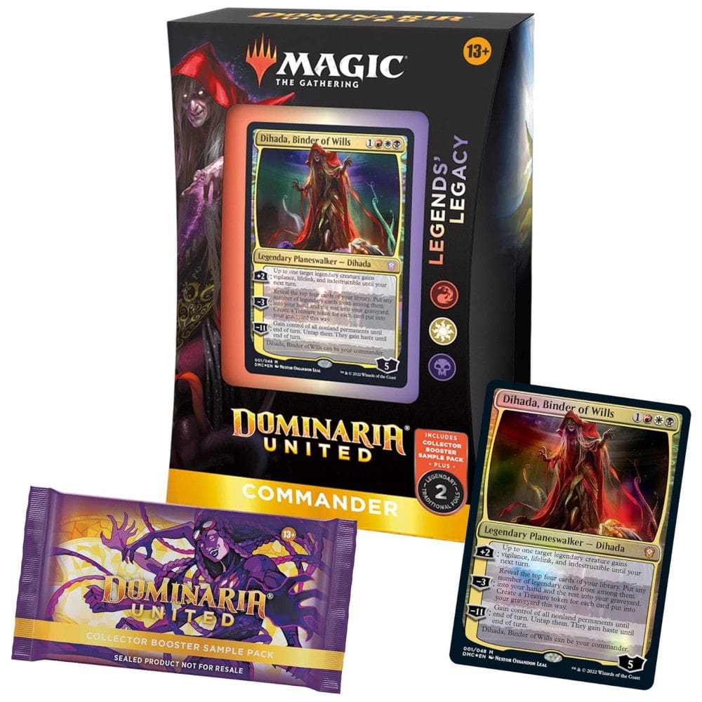 Magic The Gathering Dominaria United Deck de Commander, Legado dos Lendários e Pacote de Booster de Colecionador