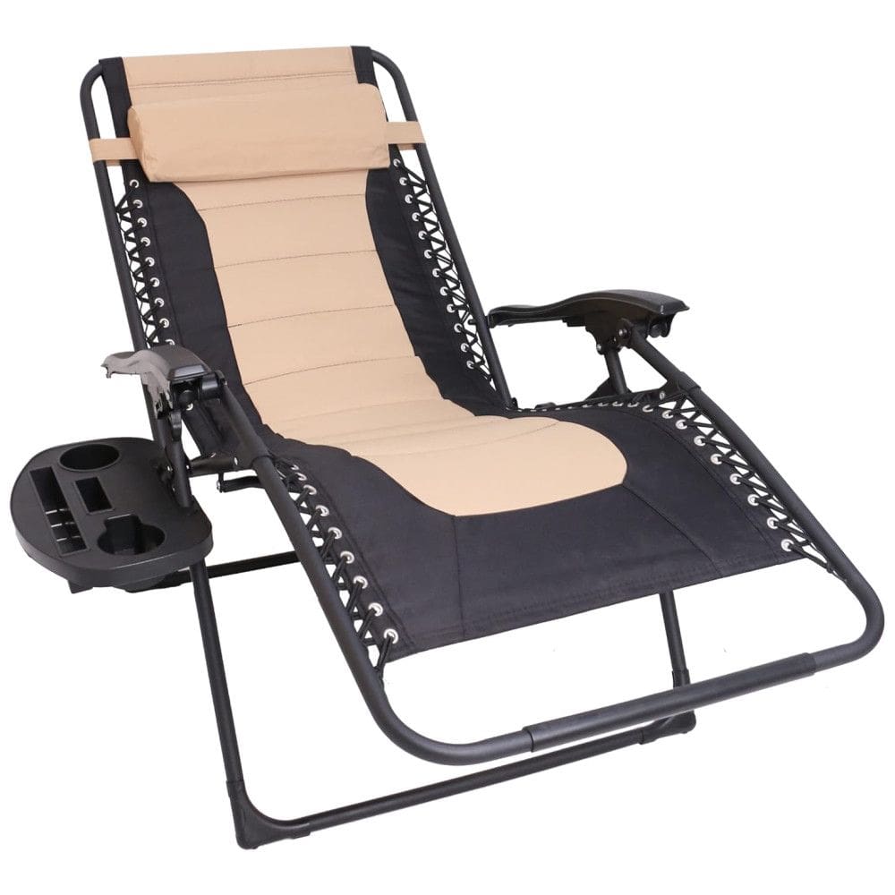 Cadeira Reclinável Ajustável Gravidade Zero com Apoio de Cabeça e Porta Copos, BTEXPERT 5196, Preto