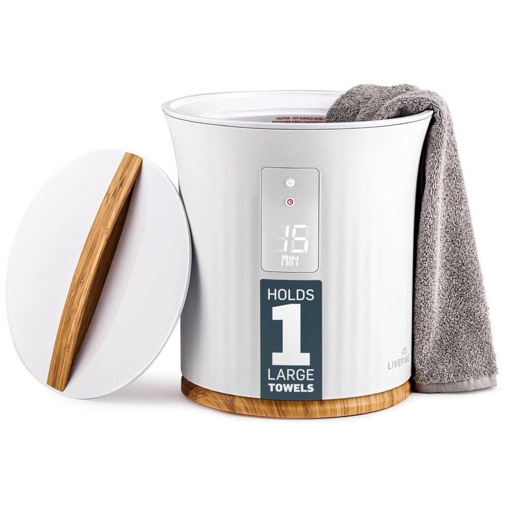 Aquecedor de Toalha Elétrico com Desligamento Automático, Display LED e Temporizador Ajustável, 110v Live Fine, Branco