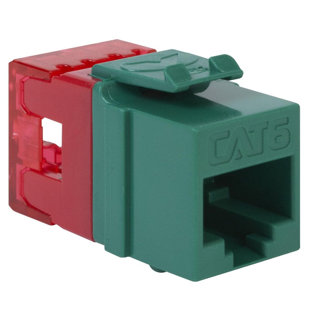Perfil fino Keystone Jack ICC CAT6 180° Punch Down Green