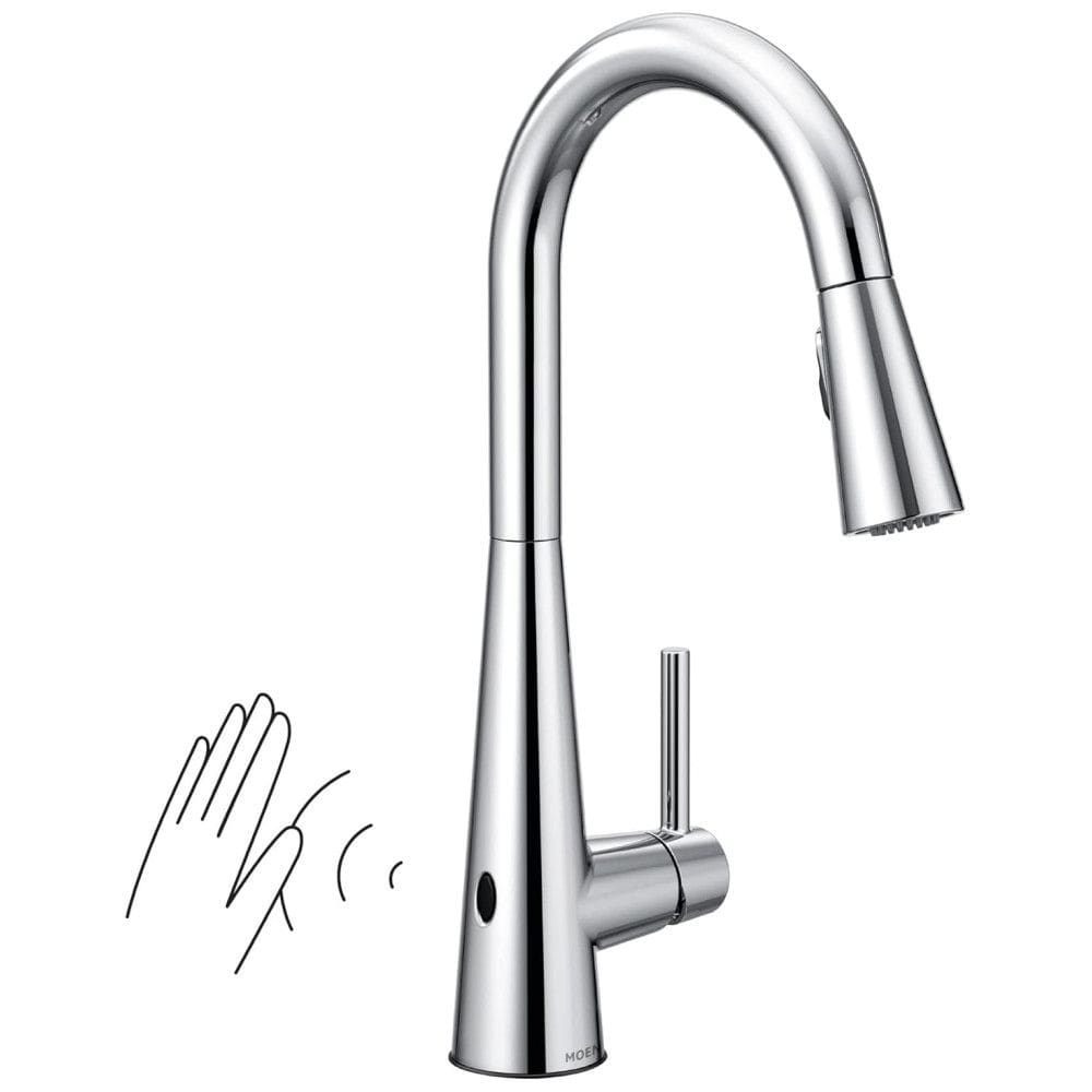 Torneira Cozinha com Sensor de Movimento e Design Moderno de Alta Qualidade, Moen Sleek 7864EWC, Cromada