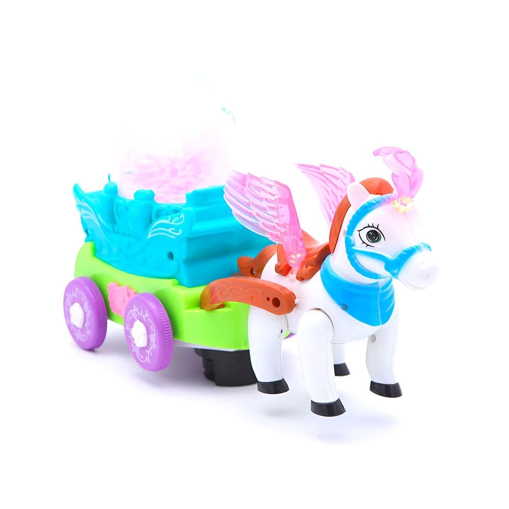 Brinquedo Carruagem Cavalinho Musical Luzes Brilhantes