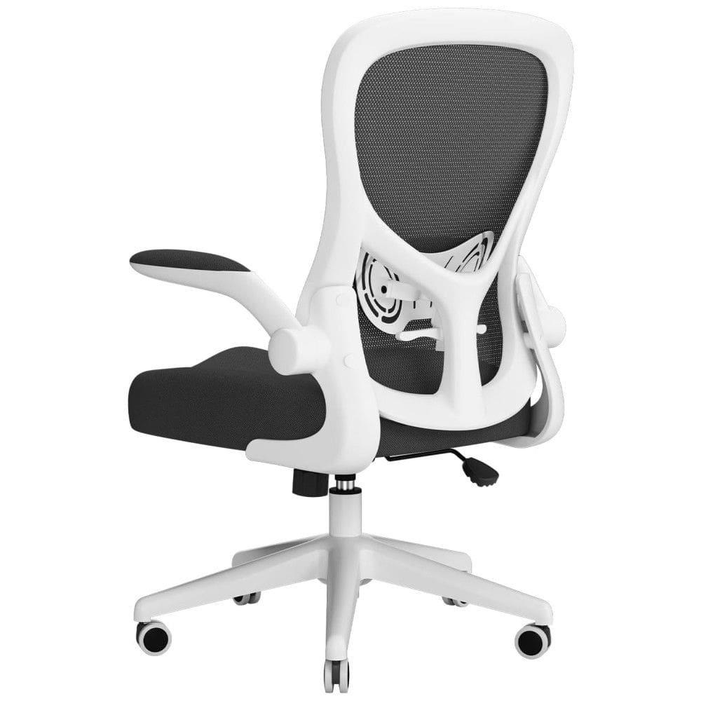 Cadeira de Escritório Ergonômica Giratória e Ajtável com Apoio 3D, Branca, HBADA HDNY163WM, US, Branco