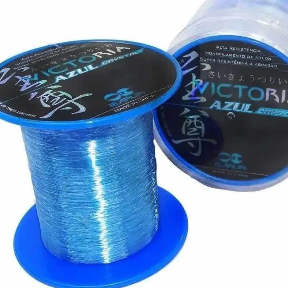 Linha De Pesca Monofilamento Victoria Azul Tamanho 0,37mm