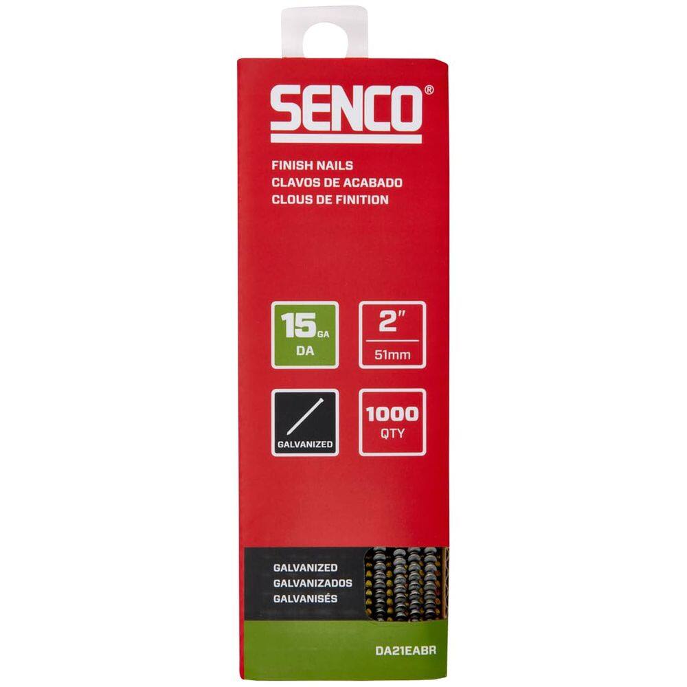 Unhas de acabamento Senco DA21EABR 2” 15GA galvanizadas 1000 unidades