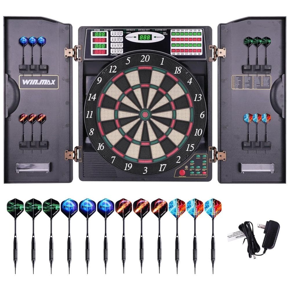 Jogo de Dardos Eletrônico com 12 Dardos, 38 Modos de Jogo e 259 Variações de Pontuação, para até 8 Jogadores, WIN.MAX WMG08580-GX