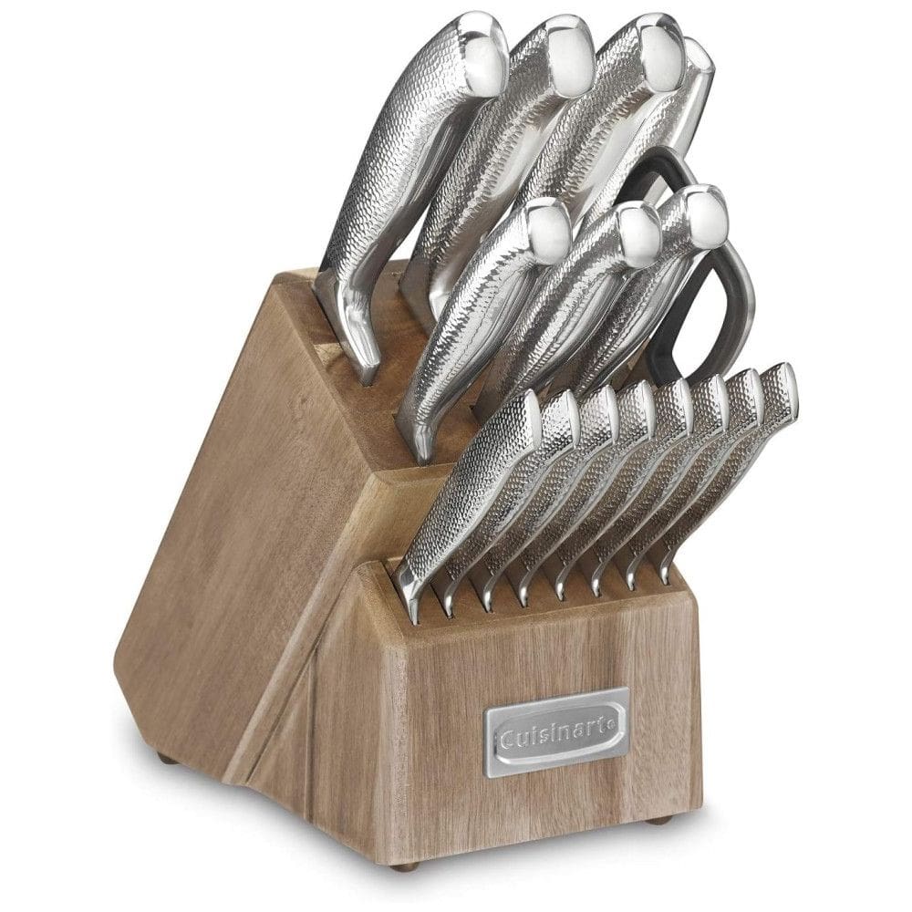 Conjunto de Facas com Afiador Embutido e Bloco de Bancada 17 Peças, CUISINART C77SSH 17P, Prateado