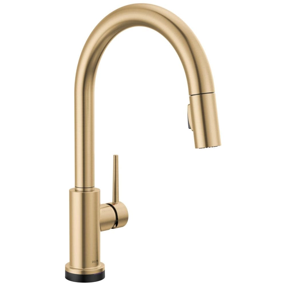 Torneira Cozinha com Tecnologia de Toque e Touchless, Pulverizador Pull Down, Delta 9159TL-CZ-DST, Champagne Bronze